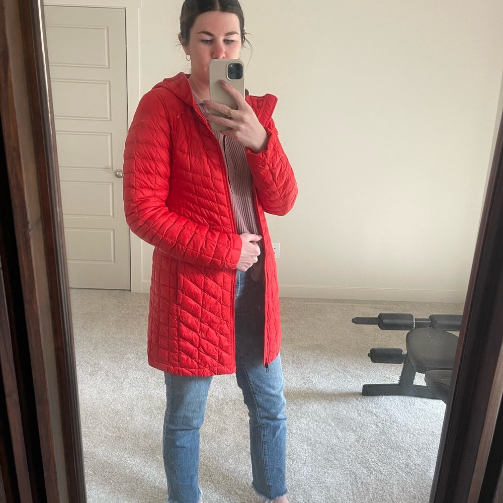 Red North Face ThermoBall Coat